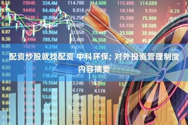 配资炒股就找配资 中科环保: 对外投资管理制度内容摘要